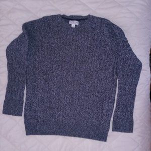 Kim Rogers Navy Marled Crew Neck Pullover Sweater, size medium